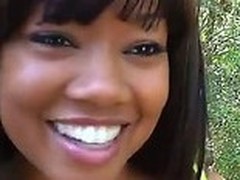 Beautiful together with dazzling ebony night-time Melody Nakai reveals her unerring firm chunky tits together with shaved taco in the garden before she gives a torrid white dude a hot blowjob on knees.